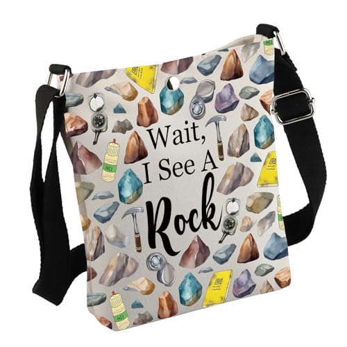 Funny Geology Gift Wait I See A Rock Crossbody Bag Science Gift Geologist G-ift Rock Collector G-ift R-ock Lover Gi-ft