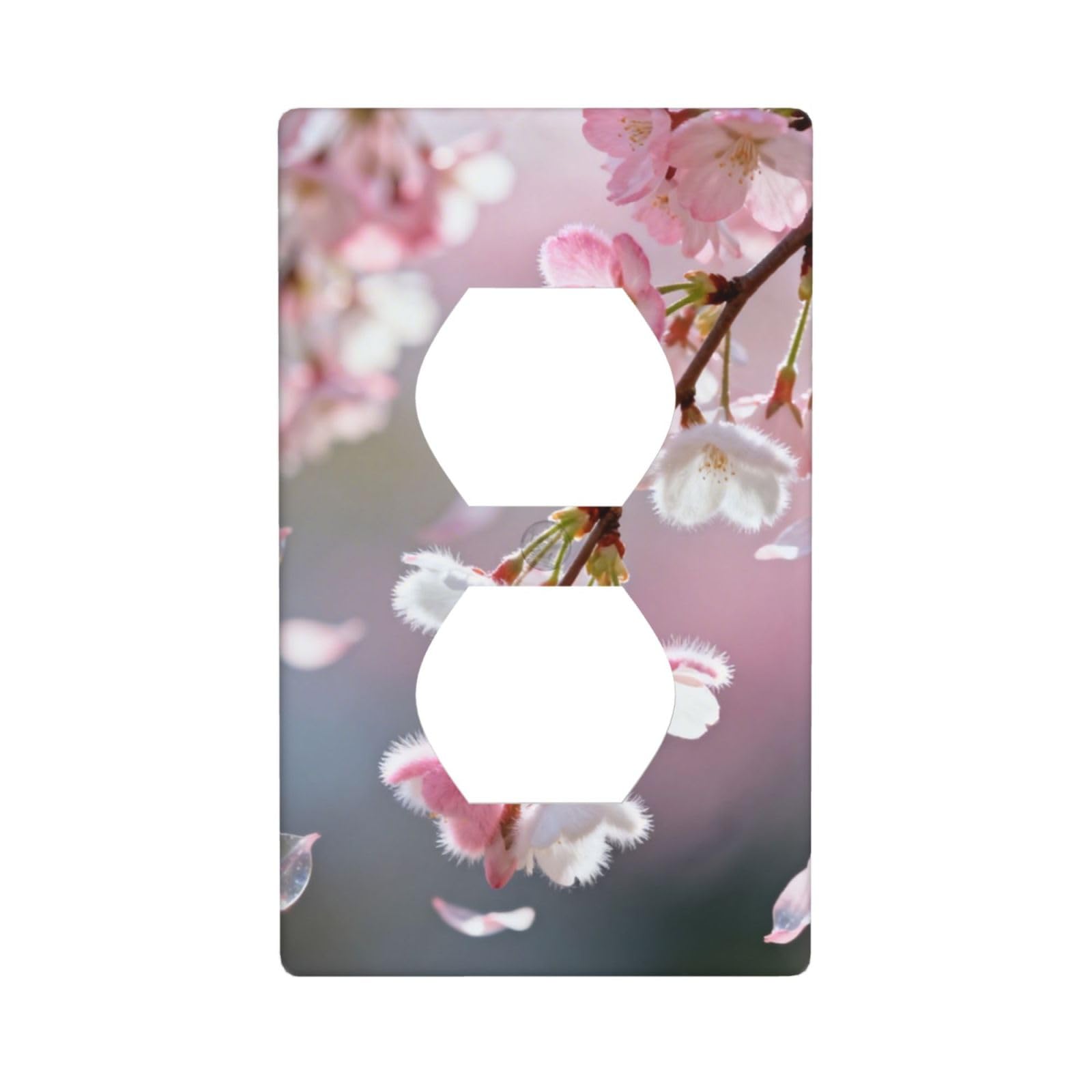 Cherry Blossom Fall Decorative Switch Plate Cover-Unbreakable Polycarbonate Wall Plate for Home Office, 1 Gang with Screws