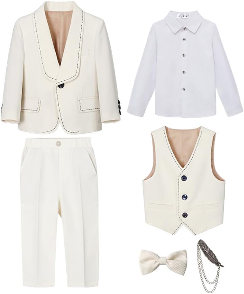 Boys Suit Set for Formal Occasion Shawl Lapel Boy Suit Jacket Vest and Pants Set