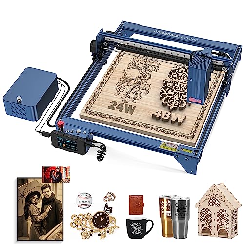 Atomstack A40 Pro Máquina De Grabado Láser 210w Con Air Assist, 24w 48w Un Cambio Entre El Modo De Grabado Corte, 30000mm Min Velocidad Rápida Cortador Láser, Mejora Del Eje X Riel Deslizante Atomstack A40 Pro Máquina De Grabado Láser 210w Con Air Assist, 24w 48w Un Cambio Entre El Modo De Grabado Corte, 30000mm Min Velocidad Rápida Cortador Láser, Mejora Del Eje X Riel Deslizante