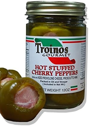 Hot Stuffed Cherry Peppers with Prosciutto & Provolone, 12 Ounce