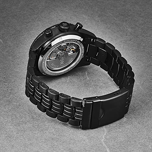 Men's 17000.6177 'Aviator' Black Dial Black Stainless Steel Chronograph Automatic Watch3