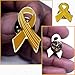 12 Pcs - Yellow Awareness Ribbon Lapel Pins - Gold Tone Metal with Enamel Coating: Show Your Support for Troops, Cancer Awareness, and Charitable Causes.
