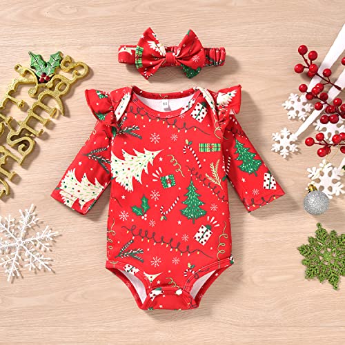 Image of Aalizzwell Preemie Newborn Infant Baby Girls Clothes Ribbed Romper Bodysuit Pants Set Fall Winter Outfits