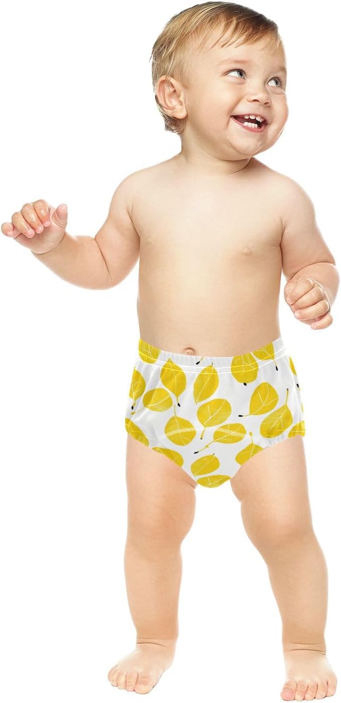 Baby Boys Underwear Potty Training Reusable Fall Leaf Figs Yellow Nighttime Training Pants Potty Underwear for