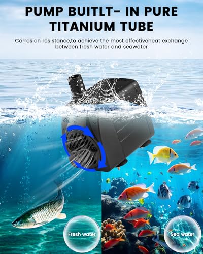 EXORM Aquarium Chiller 75 Gal 1/3 HP Water Chiller for Hydroponics System with Compressor Refrigeration Special Quiet Design for Fish Tank Axolotl Jellyfish and Coral Reef Tank 300L