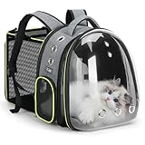 Lekereise Cat Bubble Backpack Carrier - Expandable Large Space Cat Backpack for Kitty Small Dog up to 18lbs, Transparent Pet Carrier for Travel, Hiking, Walking & Outdoor, Gray