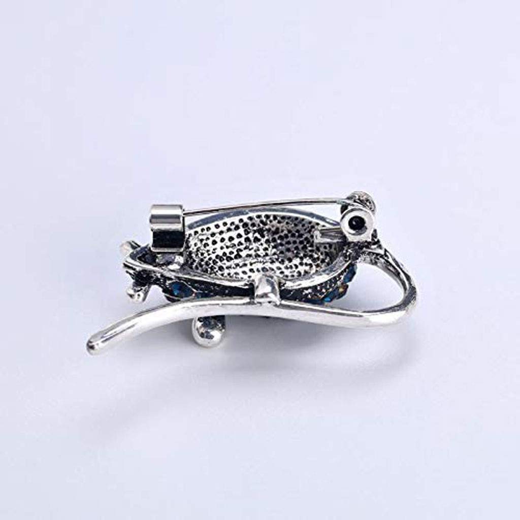 RWRAPS Brosche Brosche,Frau Brosche Maus Modellierung Brosche Pin Abzeichen Brosche Kristall Strass Brosche Schmuck Kleid Schal Schal Clip Für Mädchen (Farbe: Blau) (Gold)