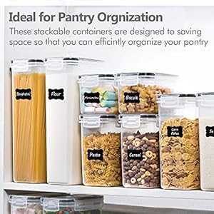   CHEFSTORY-Airtight-Food-Storage-Containers-with-Lids-8-PCS-Plastic-Storage-Containers-for-Kitchen-Pantry-Organization-and-StorageDry-Food-Canisters-for-Flour-Sugar-and-Cereal