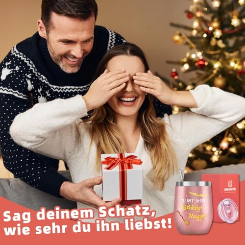 Thermobecher 350ml Valentinstag Harry Geschenk für Frauen, Tasse Gedruckt Du bist mein Lieblings Muggel, Personalisierte Valentinstagsgeschenk für Sie, Beste Geburtstagsgeschenk Freundin