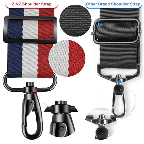 Image of ZINZ 74 inch Shoulder Strap with Fixed Pad and Dual Balanced Buckles,Blue-White-Red Stripe
