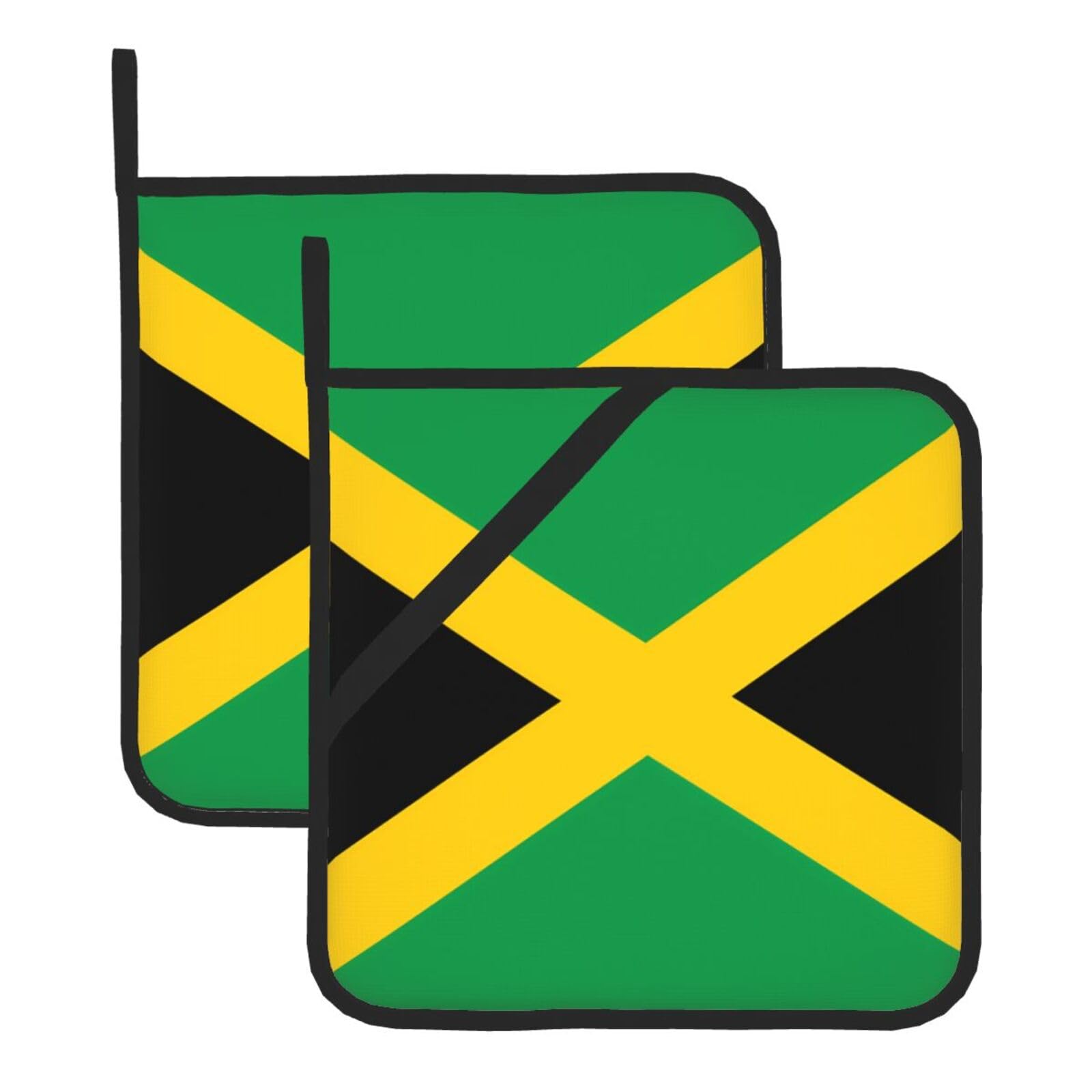 Flag of Jamaica Square Heat Resistant Trivet Set Thick and Durable for Baking Barbecue Cookware Oven