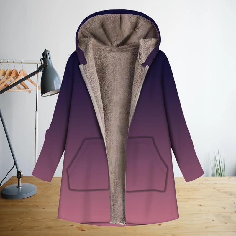 OSCORP Women’s Hooded Fleece Lined Coat – Warm Winter Jacket with Pockets, Long Sleeve Casual Outerwear 2025 - Image 2