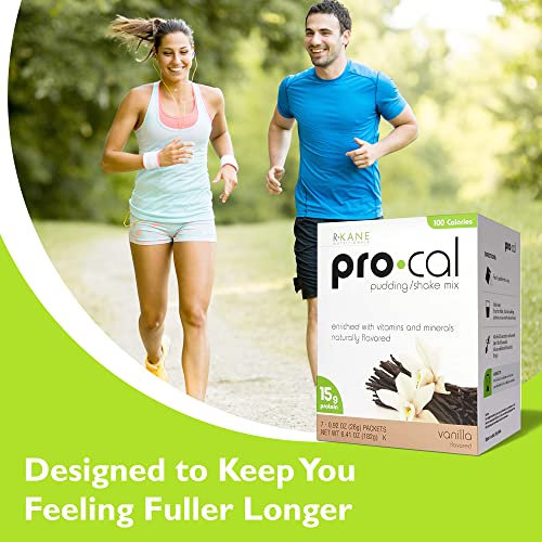 Pro Cal Vanilla - R-Kane High Protein Meal Replacement Shakes / Pudding - Pro Cal - 20+ Vitamins And Minerals - No Artificial Flavorings Or Preservatives – 7 Packets / 15G Protein / 100 Calories (Vanilla) #TOP3