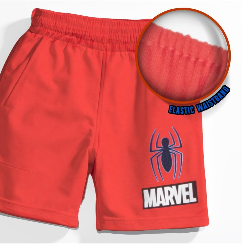 Marvel Spider-Man and Avengers Boys 3-Piece Set - Short Sleeve T-Shirt, Tank Top, & Shorts 3-Pack Bundle Set for Boys - Image 4