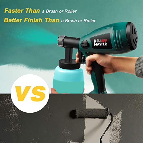 Paint Sprayer NEU MASTER N3020 Electric HVLP Spray Gun with 3 Spray Patterns, Flow Control, Easy to Disassemble for Clean up (Green) - Thumbnail 4