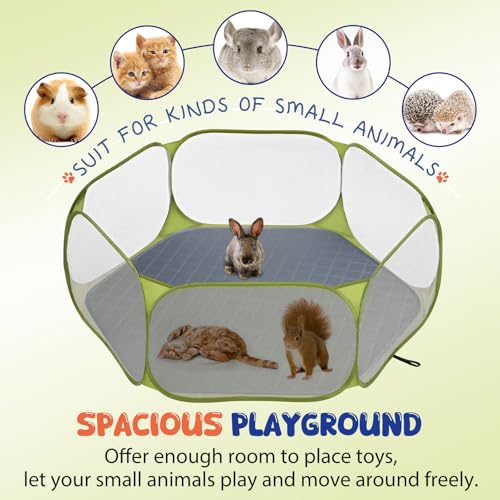 Pawaboo Small Animals Playpen with Pad, Green + Grey by Pawaboo - Used condition - Image 8
