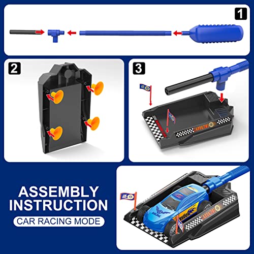 Springflower 2 In 1 Car And Rocket Dueling Launch Toys For Kids, 2 Launcher With 2 Air Powered Cars And 6 Rockets,Fun Outdoor Toy,Stem Gift For Boys & Girls Age 3, 4, 5, 6, 7, 8+ Years Old #TOP6