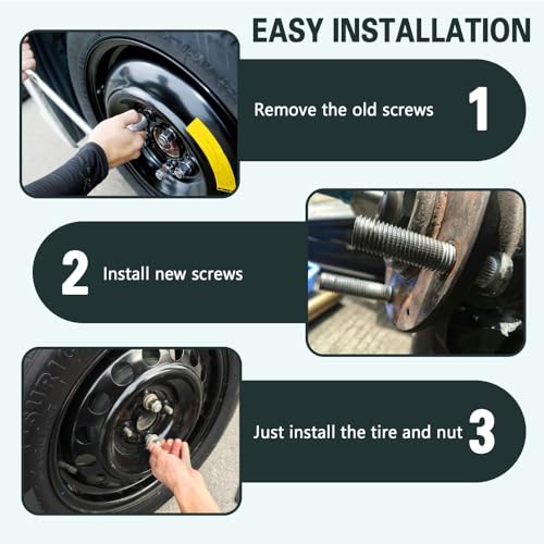 Hevle QPH2012 5Pcs Car Wheel Studs, M12X1.5 Essential Car Accessories Lug Bolts Secure Wheel Hubs Compatible thumb #4