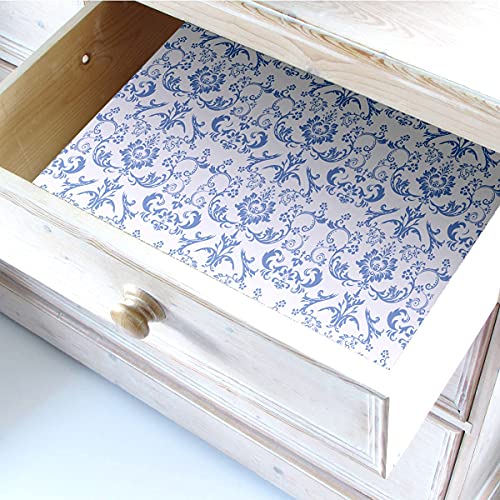 Qecor Eight (8) Large Scented Drawer Liners And Shelf Liners - Royal Damask Pattern - 14 X 19½ Inch Sheets - Non-Adhesive Paper Sheets For Kitchen, Bathroom And Dresser Drawers (Fresh Linen) #TOP3