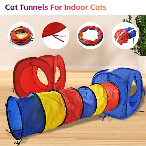 Image of Large Rabbit Tunnel,Collapsible Bunny Tunnels Hideouts,Colorful Tubes for Rabbits XL Indoor Outdoor Small Animal Interactive Toys