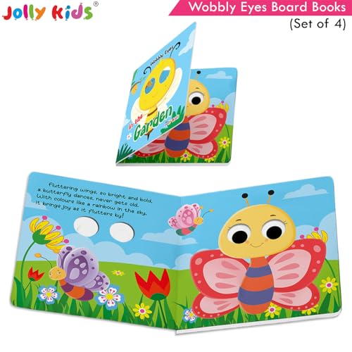 Image of Jolly Kids Wobbly Eyes Board Books Set of 4 | Interactive Animal Story Books for Toddlers & Kids | Jungle, Farm, Dinosaur & Sea Creature Rhyming Books | Hardbound Early Learning Educational Picture Books