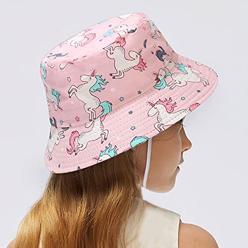Kids Bucket Hat Print Cotton Beach Hat Summer Travel Sun Hats2
