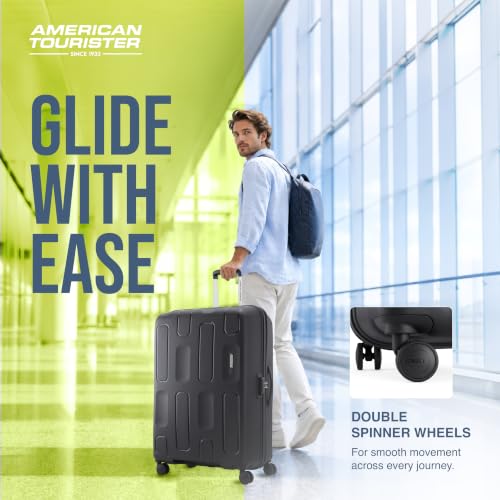 Image of American Tourister Ivy 2.0|Large Size Check-in Spinner Trolley Bag (79 cm)|360 8 Wheel Travel Luggage|Hard Case Polypropylene (PP) Suitcase|Combination Lock|Black