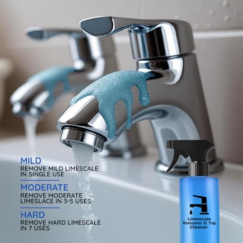 Image of Radiant 500ml Tap Cleaner and Limescale for Bathroom | Hard water stain remover and Shower head cleaner | Taps cleaning liquid spray| Also Use in Industries (Pack of 1 (500ml))