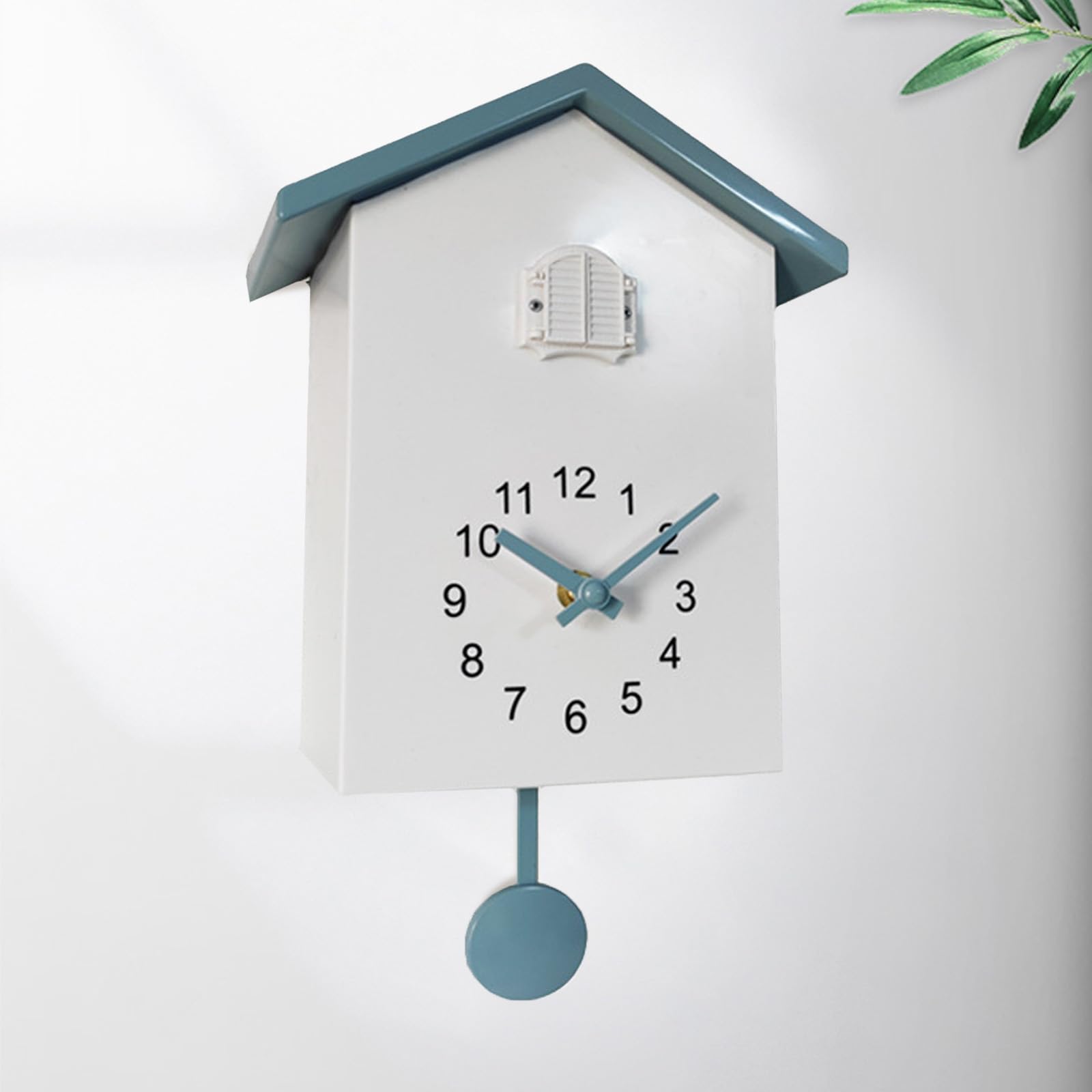 Orologio da Parete a Cucù con Riposo Notturno, Pendolo Moderno - Regalo per Casa, Soggiorno, Ufficio, Design Vintage (Bianco/Grigio)