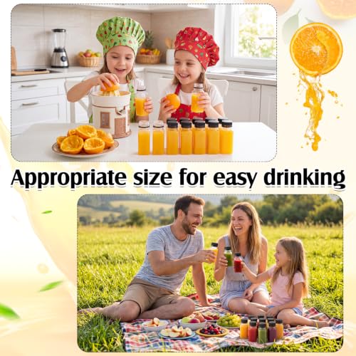 Image of Sliner 550 Pcs 2oz Clear Plastic Bottles Mini Juice Bottle with Screw Lid