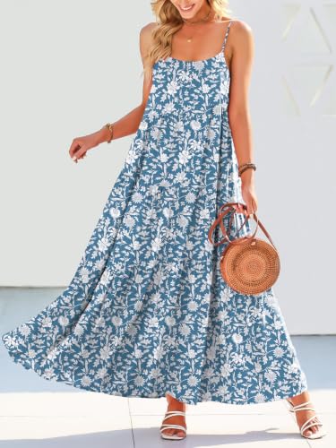 Image of ANRABESS Women Summer Casual Loose Sleeveless Sundress Spaghetti Strap Flowy Boho Linen Beach Vacation Maxi Long Dress