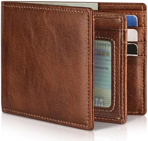 Artpaxy Mens Wallet Genuine Leather Bifold RFID Blocking Wallet f...