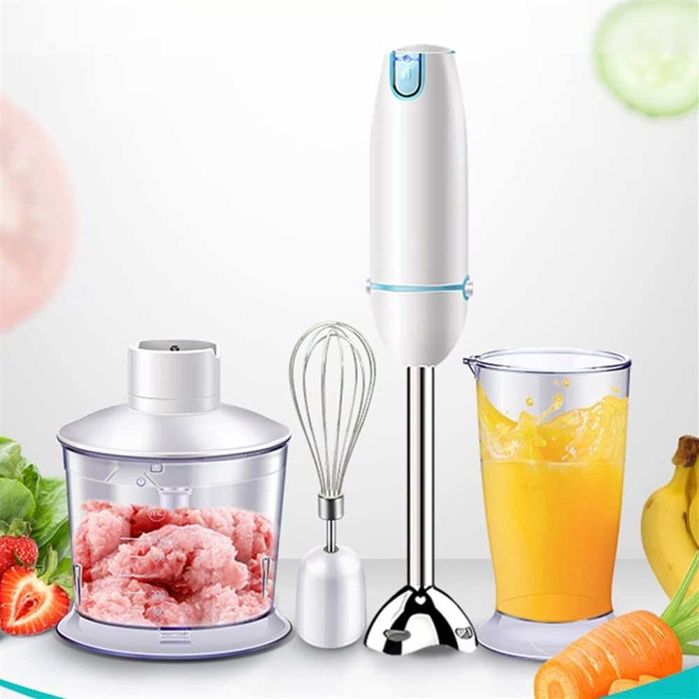 Blender ręczny zanurzeniowy, ręczny blender ręczny wielofunkcyjny 3 w 1, pojemnik 700 ml, ostrza ze stali nierdzewnej, młynek do żywności dla niemowląt, koktajli i zup