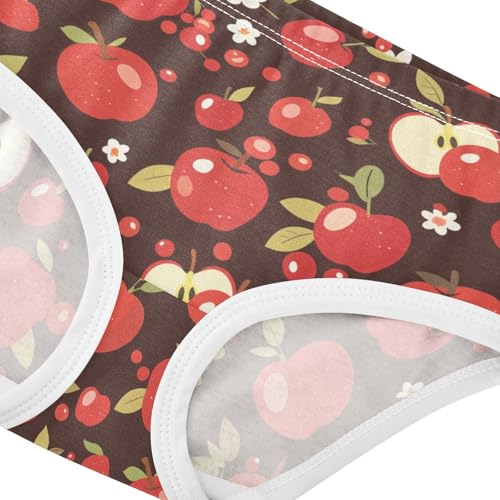 Wusikd Cartoon Apple Girls' Underwear Cotton Girls Briefs Soft Toddler Underwear 2T4