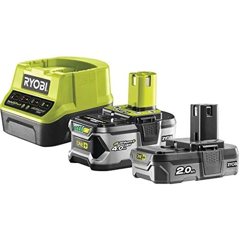 RYOBI - Chargeur et 2 Batteries, 18V, 2/4Ah