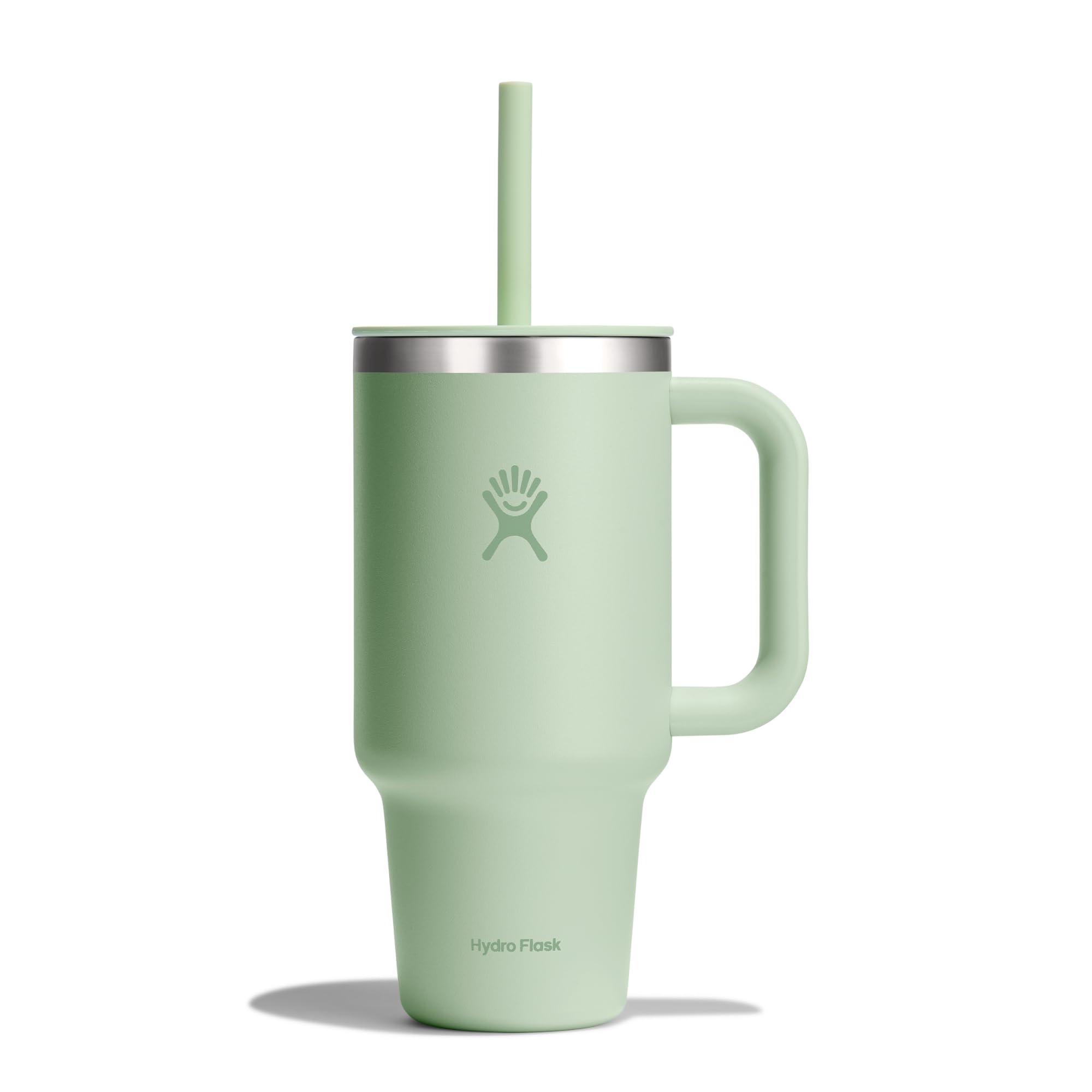 HYDRO FLASK - Travel Tumbler 946 ml (32 oz) with Closable Press-In Straw Lid - Stainless Steel - Double Wall Vacuum Insulated - Splash resistant lid - Aloe