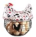Encimera de Soporte Para Huevos Frescos, Soporte Para Cesta de Huevos de Gallina, Pollo de Almacenamiento de Soporte de Huevo de Metal, con Batidor de Huevos, Separador de Huevos, Bandeja de Bambú
