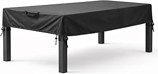WOMACO Patio Rectangle Table Covers, Waterproof Patio Furniture Covers, UV Resistant Outdoor Cover for Rectangular Table, Black - 72.8" x 35.5"