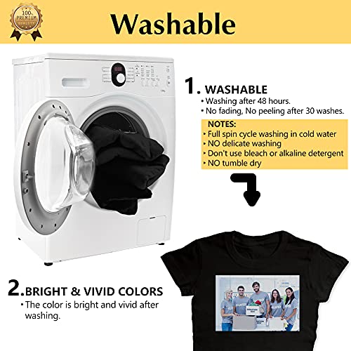 Transourdream Iron On Heat Transfer Paper For Heat Press (25 Sheets, 8.5X11, Dark 6.0) Printable Htv Heat Transfer Vinyl For T Shirts Iron On Transfers For Inkjet Printer (Trans-D6-20) #TOP1