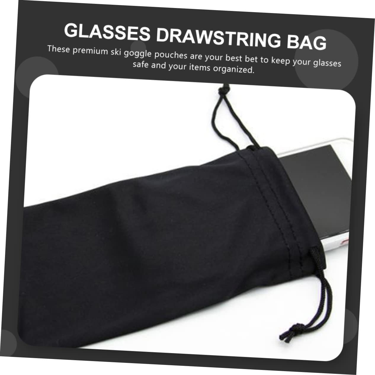 Toyvian 3 Sätze Aufbewahrungstasche Für Brillen Goggle Brille Kordelstring -tasche Sonnenbrillenetui Weiche Sonnenbrillentasche Schneebrille Skibrille Beutel Schwarz Flanell 25 Stück * 3