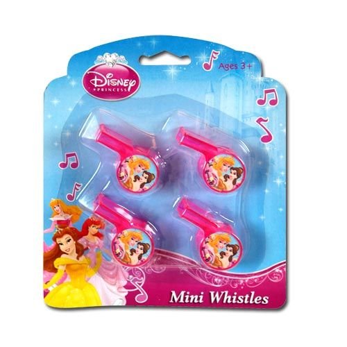 Mini jouet sifflet Disney Princess pack de 4 de 7x6x1 pouces