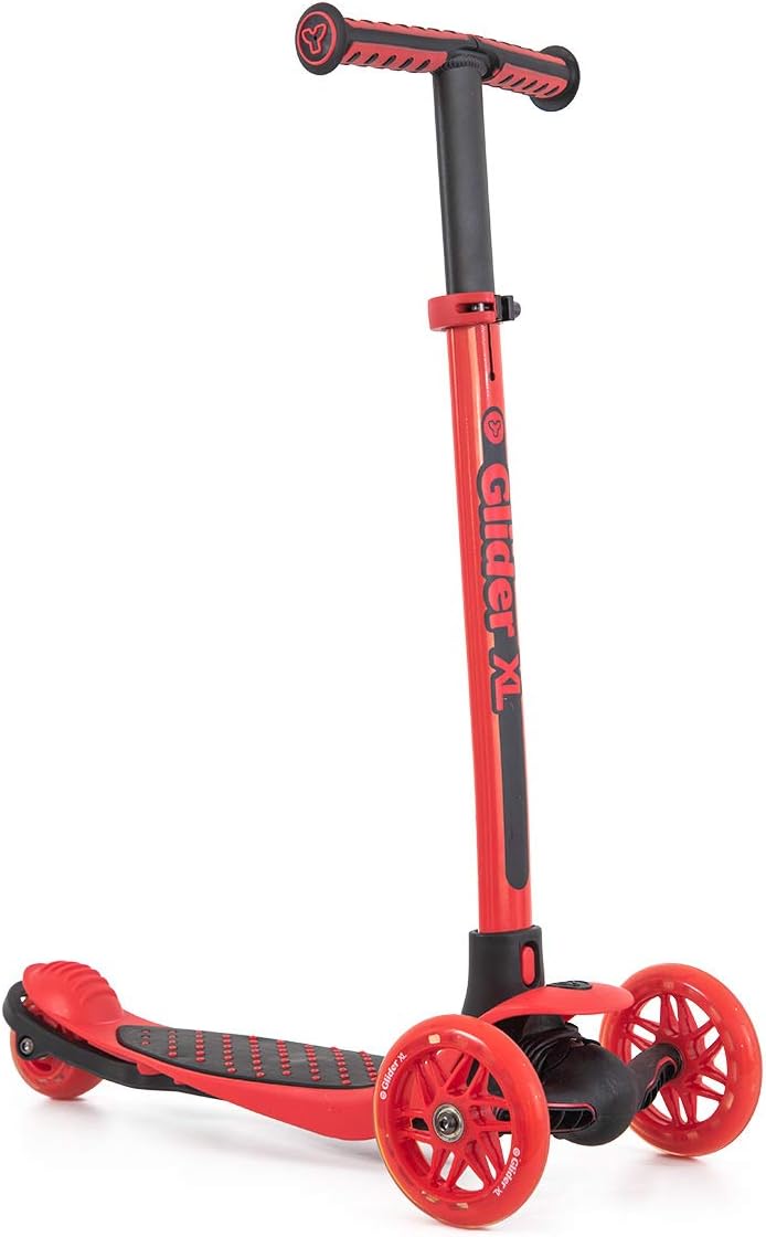 Yvolution Y Glider XL | 3 Wheeled Scooter for Boys and Girls Age 5-10 Years | Extra-wide Deck