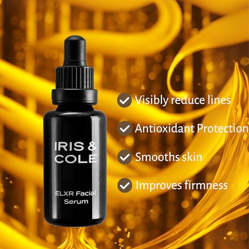 Iris & Cole Iris+Cole ELXR Anti-Aging Face Serum for Men | EU Certified | Protect Skin with Anti-Oxidants | Reduce fine lines with natural Retinol | 100% All-Natural and Organic 30ml