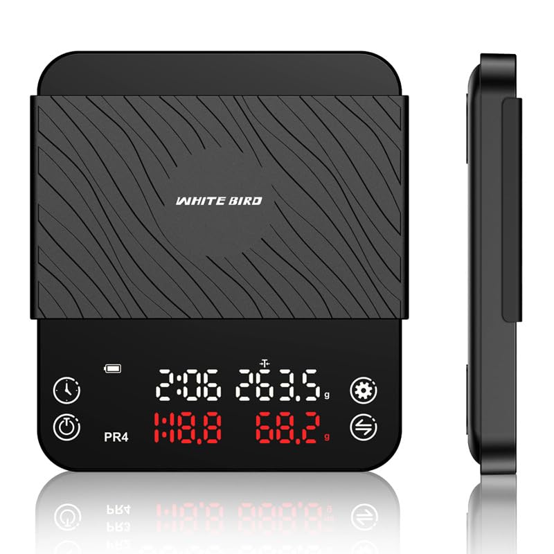 2kg/0.1g elektroniczna waga do kawy wlać Espresso inteligentna waga automatyczny pomiar czasu cyfrowa dioda LED kuchnia gotowanie waga do pieczenia(Double display)