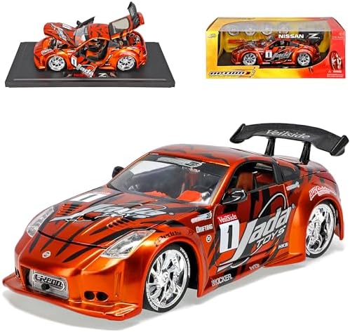 Nisan 350z 350 Z Orange Tuning Extra Rims 1/18 Jada Model Car 