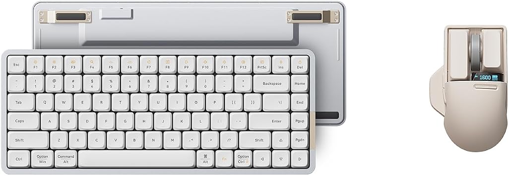LOFREE Flow84 Low Profile Mechanical Keyboard with PBT Mouse, 75 Percent Rechargeable Wireless Keyboards with Bluetooth and Wired Connection