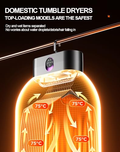 Wäschetrockner Elektrisch Tragbarer, 600W Tragbarer Mini- Wärmepumpentrockner mit Timer, Warmlufttrockner Klein für Apartment, Zuhause, Reisen (Grau)
