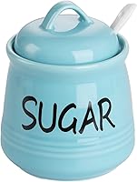 Vista 1 de HAOTOP Azucarero de porcelana con tapa y cuchara 12oz (turquesa)