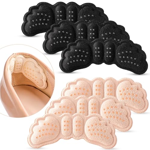 6 Pairs Heel Pads for Shoes: Heel Grips for Women Men - Heel Cushion Pads Heel Inserts for Shoe Too Big - Ultra Soothing Heel Protectors for Heel Pain Heel Slipping Blisters Friction